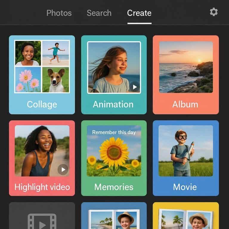 Google Foto: la scheda crea