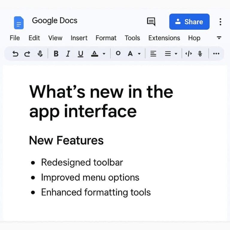 Google Documenti: Novità interfaccia app
