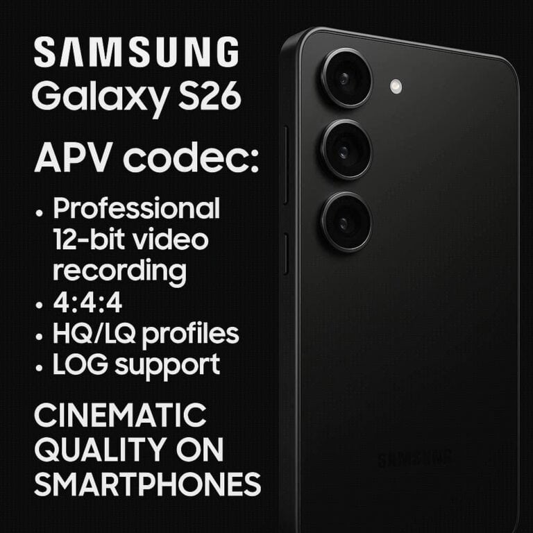 Samsung Galaxy S26: codec APV